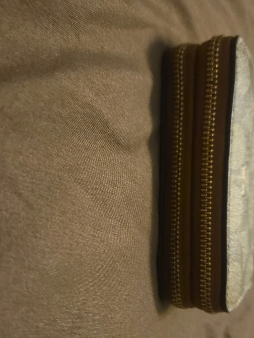 Coach Signature Monogram Zip Card Case in Brown